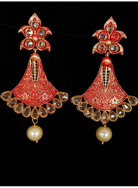 Reverse Ad Earrings With Meenakari Work